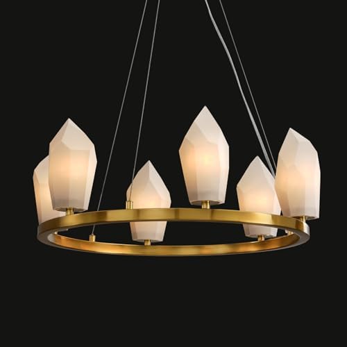 Alabaster Chandeliers, 23" 6-Light Modern Large Chandelier for Li...