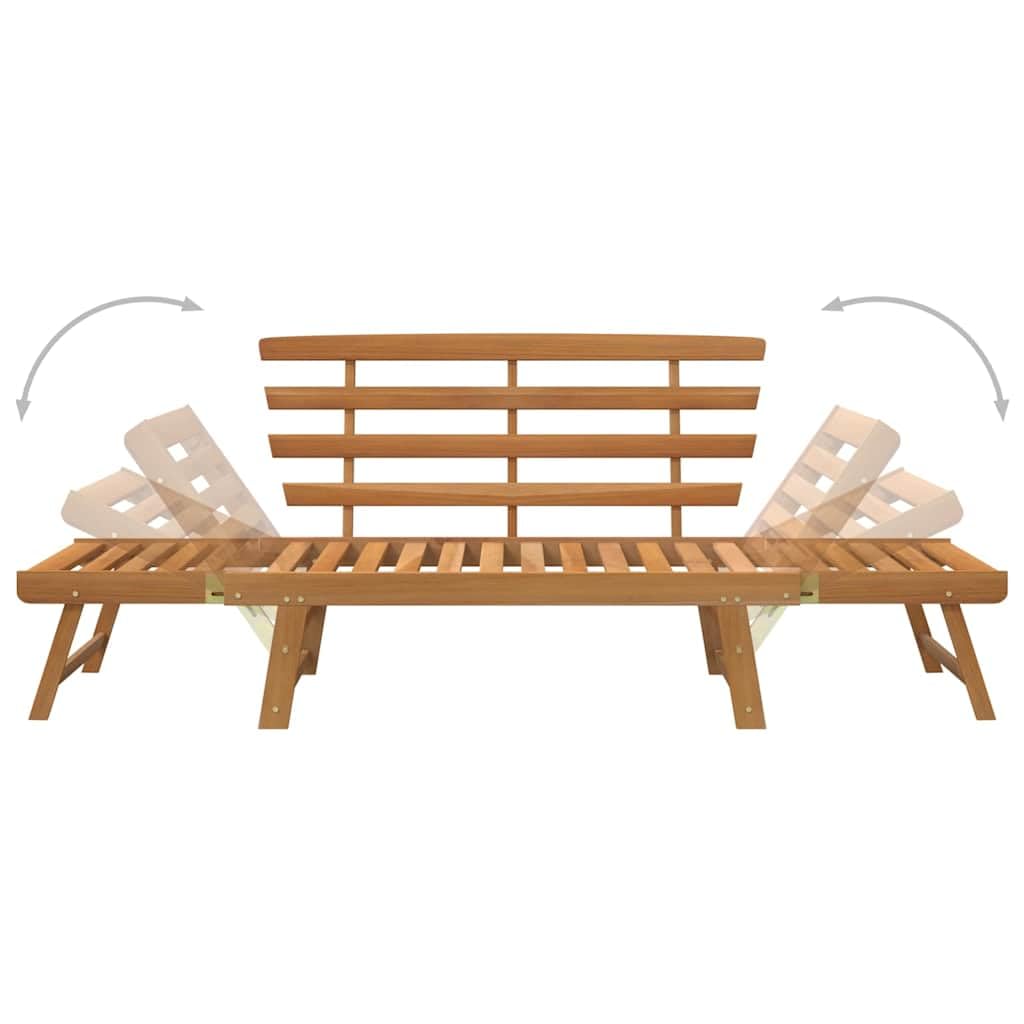 Fengshui 2-in-1 Gartenbank 190 cm Massivholz Akazie | Verstellbare Seitenteile, Sonnenliege, Sitzbank, für Außenbereich, geölt