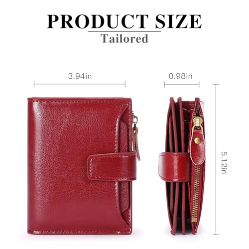 Image of FALAN MULE Small Wallet for Women Leather Bifold Compact RFID Blocking Small Womens Wallet Purse