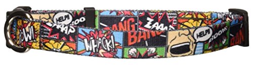 Image of Yellow Dog Design Art Inspired - Pop Art Standard Dog Collar, Vintage Comic Strip, Medium 14 inch - 20 inch