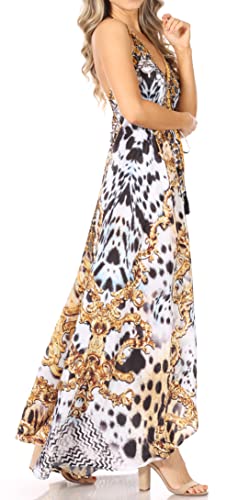 Image of Sakkas Lizi Womens Maxi High-Low Halter Handkerchief Long Dress Beach Party