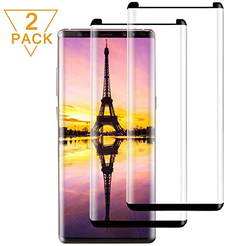 Galaxy Note 9 Screen Protector [2Pack], 3D Curve Edge Tempered Glass[9H Hardness][Anti-Scratch][Anti-Bubble][High Definition] Tempered Glass Screen Protector Compatible with Samsung Galaxy Note 9