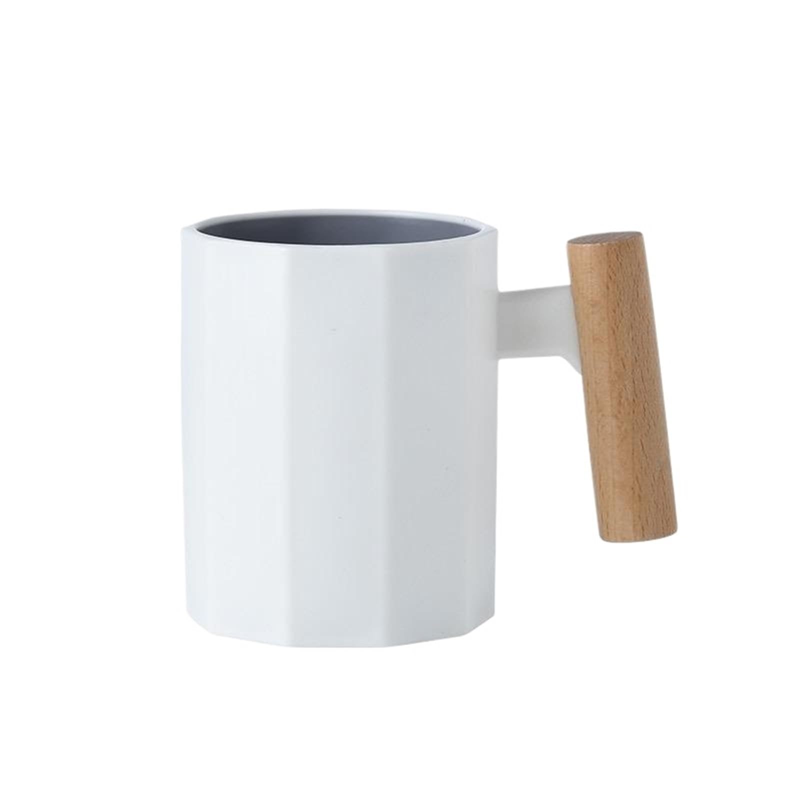 2Pcs Mouthwash Cup Sense Wood Handle Brushing And Washing Dormitory Simple Household Couple Toothbrush for Toothbrushes(White)