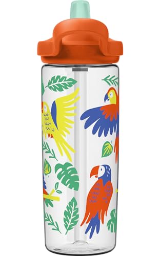 Image of CamelBak Eddy+ Kids Bite Valve Water Bottle 20oz, Tropical Birds