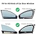 MEEWOO Car Side Window Sun Shades Curtains, Suction Cup Hanging Retractable Blackout Suede UV Protection Privacy Sunshades Sedan SUV Van Truck Accessories for Sleeping Camping(Black, Front&Back 4pcs)