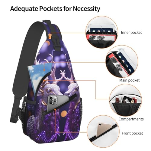 Bolso tipo sling unisex negro para viaje y senderismo miniatura 3