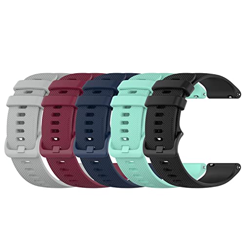 Chofit Lot de 5 bracelets compatibles Polar Grit X/Grit X Pro/Vantage M/Vantage M2/Coros Apex 2 Pro, silicone souple 22 mm, 14 à 22 mm, Bleu marine, noir,...