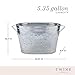 Twine Insulated Drink Galvanized Bucket, Beer and Beverage Tub, Metal Bucket, Ice Buckets for Parties, Holds 5.35 Gallons, Silver