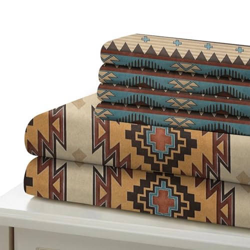 Housse de couette Aztec 3 pièces microfibre 260x220cm avec 2 taies d'oreiller