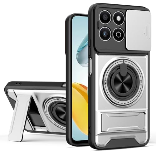 Coque Moto Edge 60 antichoc avec cache caméra coulissant blanc