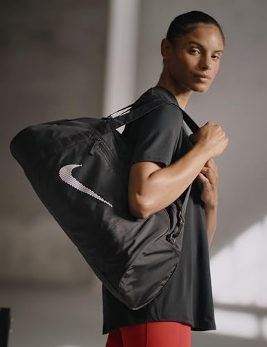Nike Bolsa esportiva feminina para academia, Preto/Preto/Branco
