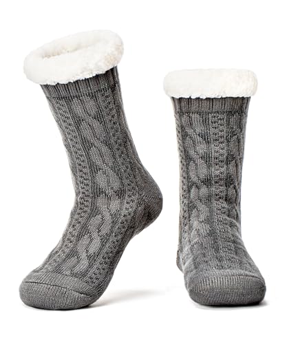 Image of The Metluks Women's Fuzzy Slipper Socks with Non-slip Grippers, Sherpa Lined Warm Cozy Gift Socks
