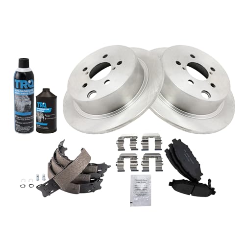 Image of TRQ Rear Brake Pad & Rotor Kit Compatible with 2012-2018 Subaru Crosstrek Forester Impreza XV Crosstrek