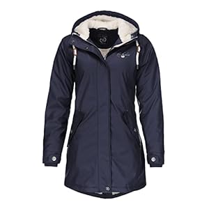 Dry Fashion Malmö Regenjas voor dames, met capuchon, lang, winddicht, waterdicht, gevoerd met teddyfleece
