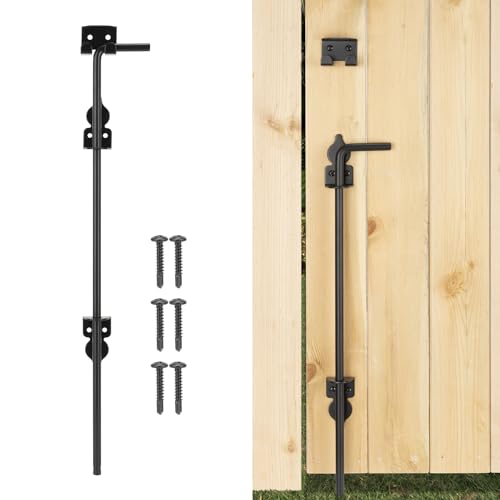 18 Cane Bolt Heavy-Duty Drop Rod for Gate Gate Ground Latch for Wooden Fences Metal Gates Doors Metal Gates Doors Stopper for Gate Ground Wrought Iron Gate Latches Black Finish(1 Pack)