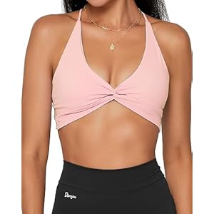 Danysu Backless Sports Bra Buttery Soft Workout Tops with Removable Padded Yoga Training Bras Strappy Going Out Top…