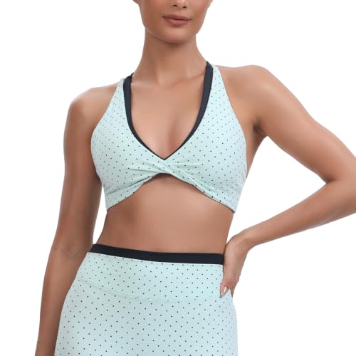 Image of Aoxjox Women's Workout Sports Bras Fitness Metamorph Sienna Twist Bra Yoga Crop Tank
