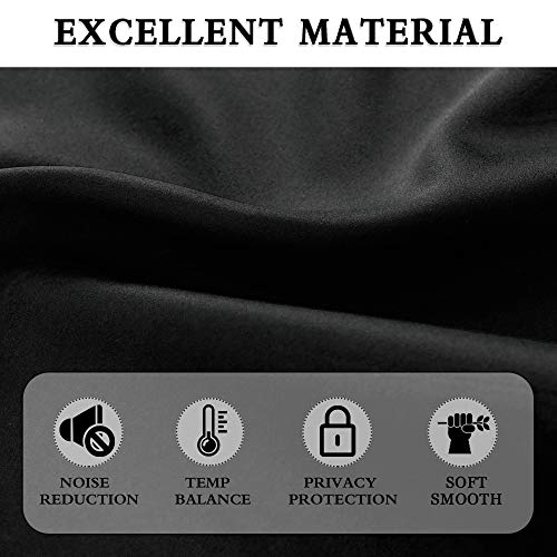 Image of DONREN 99% Blackout Curtains for Windows - Windows Shades Energy Efficient Privacy Protect for Bedroom (52 x 72 Inches,Set of 2 Panels,Black)