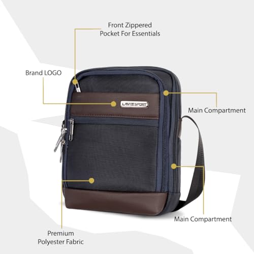Image of Lavie Sport Athos Sling Bag | Stylish Crossbody Bag | Bag for Travel | Multipurpose Crossbody Bag with Adjustable Strap for Travel and Office Use | Shoulder Bag for Women