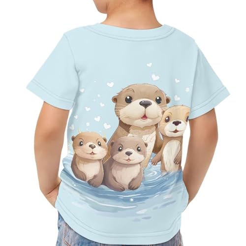 Image of JEOCODY Boys Girls Graphic Tees Funny 3D Printed Short Sleeve T-Shirts 3-16T