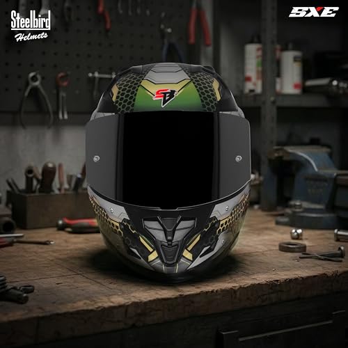 Image of Steelbird SBH-61 SXE X3 Pinlock ISI and Dot Certified Full Face Graphic Helmet for Men and Women with Inner Silver Sunshield