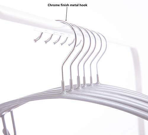 Cocomaya 16.5 Inch Pack Of 20 No Shoulder Bumps Non-Slip Rubber Coating Contour Metal No Bumps Hanger, Sweater Hanger, Suit Hanger With Pants Bar (Silver, 20) #TOP3