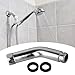 KoiLykke 135° Stainless Steel Shower Head Elbow Adapter,Chrome G1/2 Connector with Ball Joint,Tool-Free Installation,for Most Shower Heads,Corrosion Resistant Bathroom Fitting