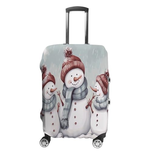 Winter Snowman Luggage Cover Travel Suitcase Covers for Luggage Elastic Carry on Luggage Covers for Suitcase Tsa Approved Washable Luggage Sleeve Protector Fits 18-32 Inch M