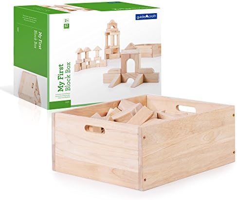 Guidecraft My First Block Box, 62 Piece Unit Block Set - Kids STEM Learning Educational Toys