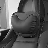 Treesiche Nackenkissen Auto, Kopfkissen Auto mit Verstellbarem Gurt, Nackenkissen Auto Memory Foam Kopfkissen, Komfort und Atmungsaktiv (Schwarz)
