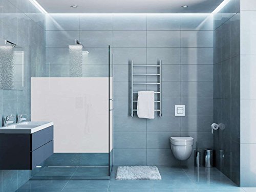 Vinilo Al Acido para Decoración Mamparas de Baño |85 cm largo x100 cm alto |Traslucido Gris Claro Decorativo|Vinilo Adhesivo| Autoadhesiva Sin Pegamento|Pegatinas Adhesivas|Vinilos para mamparas baño