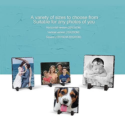 Personalised Rock Slate Any Photo Family Picture Text or Logo Printed Custom Square Picture Frame Plaque Gift for Christmas Thanksgiving Birthday Mother's Day