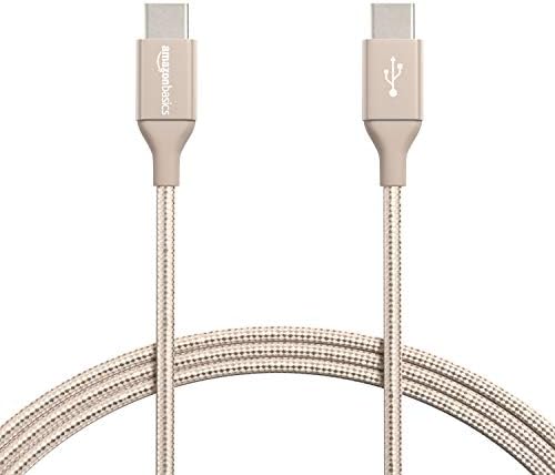 amazon basics Double Braided Nylon Usb C To Usb C 2.0 Fast Charging ...