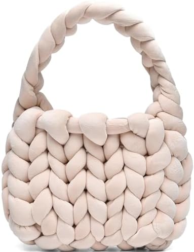 Alzoear Handwoven Tote Bags for Women Chunky Yarn Knit Shoulder