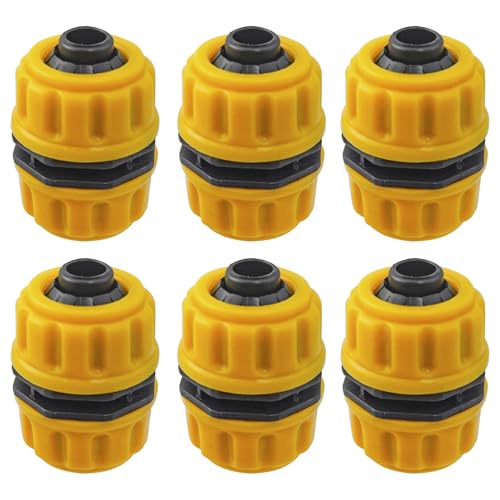 BuxiuGK 6 Piezas Jardín Manguera Reparador 1/2 Pulgada(12,5 mm),conectores para manguera de jardín de Reparación de Manguera conector Doble