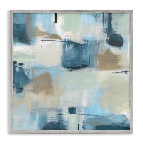 Modern Abstract Tiled Patchwork Collage, 24 x 24 Inch Framed Giclée Print