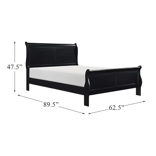Homelegance Lexicon Mayville Traditional Wood Queen Sleigh Bed In Black #TOP2
