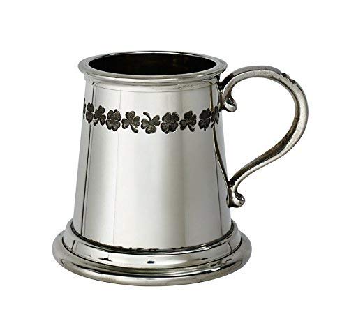 Shamrock Design Pewter Christening Cup (1/4 Pint Cup)