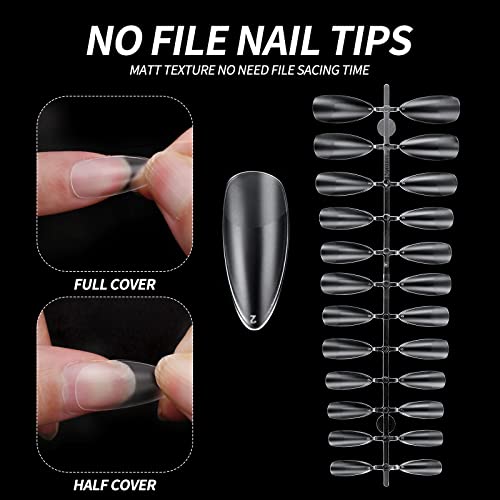 240 Pezzi Unghie Finte da Ballerina,Tips in Gel