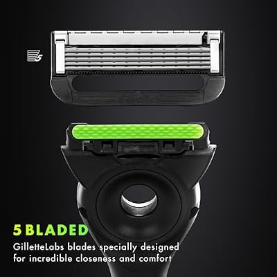 Gillette Labs Mens Razor Blade Refills Compatible with Gillette Labs Razors - 4 Cartridges With Exfoliating Bar