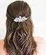 Wendalern Hochzeit Strass Haarspangen Lila Blume Haarspange Kristall Haarspangen Kopfbedeckung Gold Cz Blume Haarteil Dekorativer Haarschmuck für Frauen und Mädchen