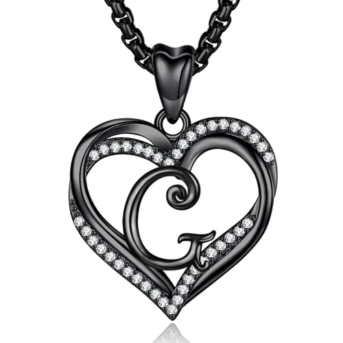 Collares con inicial antialérgicos de corazón pequeño INFUSEU joyería cómoda para piel sensible