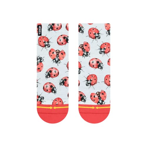 MERGE4 Lady Bugs Quarter Crew Socks with Art by Hanna Minck Cute Non Slip Performance Socks for Men and Women