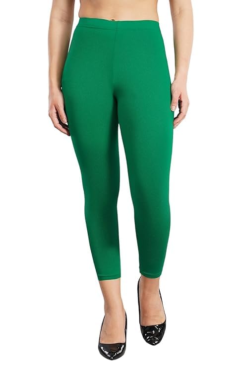 Image of Women Cotton Solid Belt Ankle Length Legging Four Way Lycra Leggings