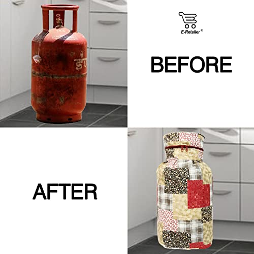 Image of PVC Waterproof 3-Layered LPG Gas Cylinder Covers with Zip Enclosure Pack of 2- (Color-Floral Multi, Size-26x14 Inches)