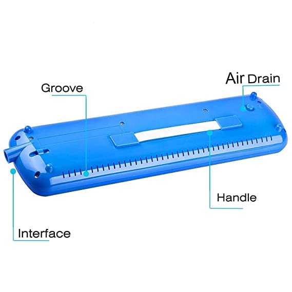 Image of 37 Key Melodica Piano Style Musical Instrument With Carry Bag Accessories (Blue)