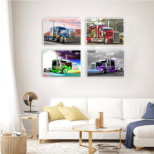 DCIDBEI 40 x 30 cm 4 Pack of 5D Diamond Painting Complete DIY Diamond Painting Kit for Car DIY Picture Bead to Stick on for Wall Decoration Children Adults - Image 3