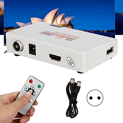 ASHATA HDMI to Coax RF Converter Modulator for TV, HDMI to RF Coaxial Converter Adapter Box with Remote Control, Support 480I/480P/576I/576P/720P/720I/1080I/1080P (100-240V)(UE)