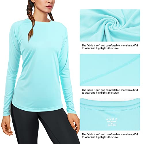 Image of Women's Long Sleeve UPF 50+ UV Sun Protection Shirts Athletic Rash Guard Swim Shirt /Hoodie for Outdoor Diving Hiking