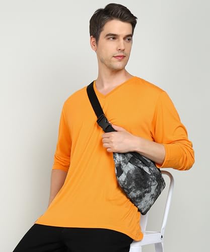 Image of INKKR Men's Solid Plain V-Neck T-Shirt